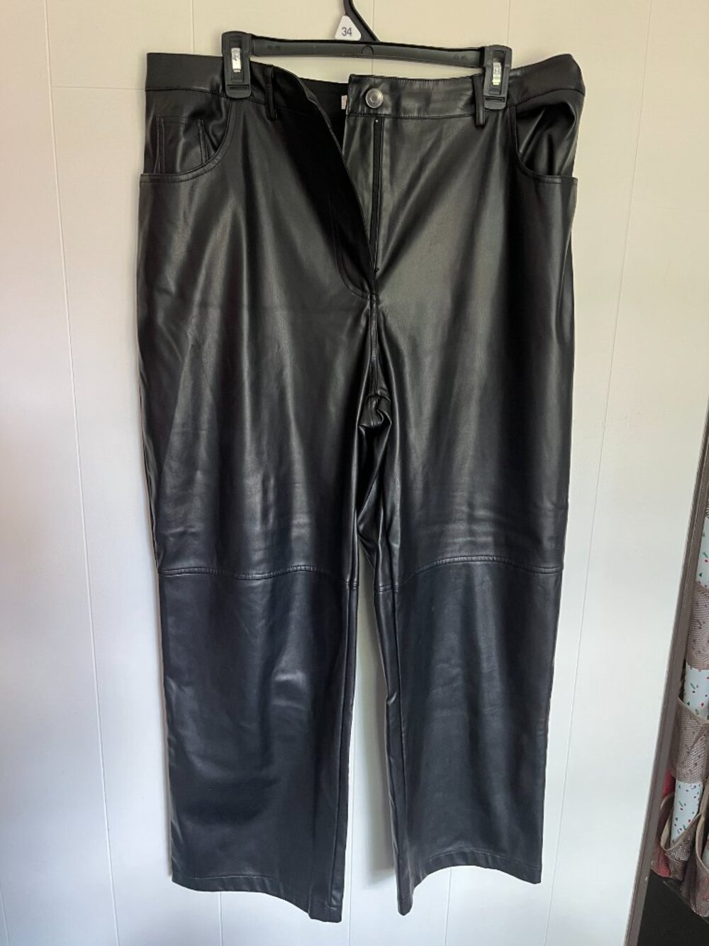 Intempo Black Faux Leather Pants